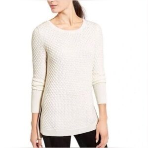 Athletes-Honeycomb Merino Wool Sweater-Cream-Size M